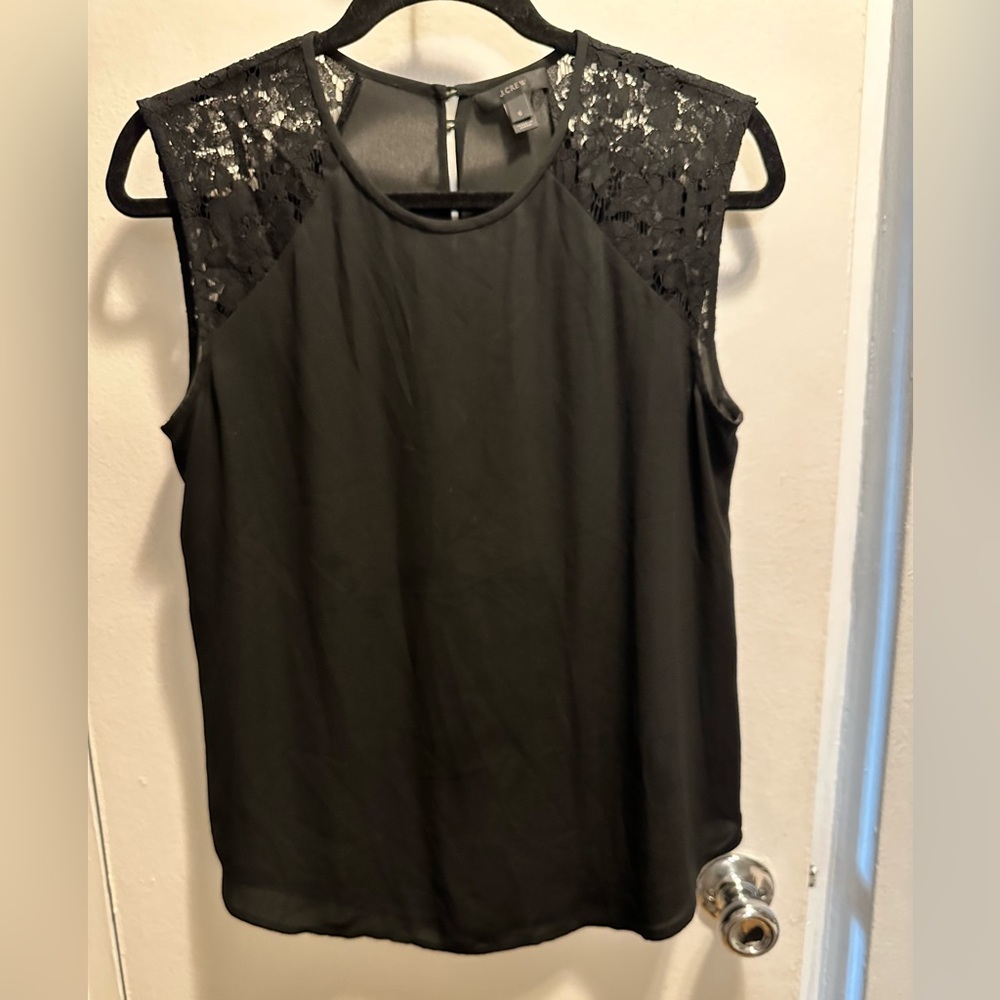Black work top with fun sleeve details